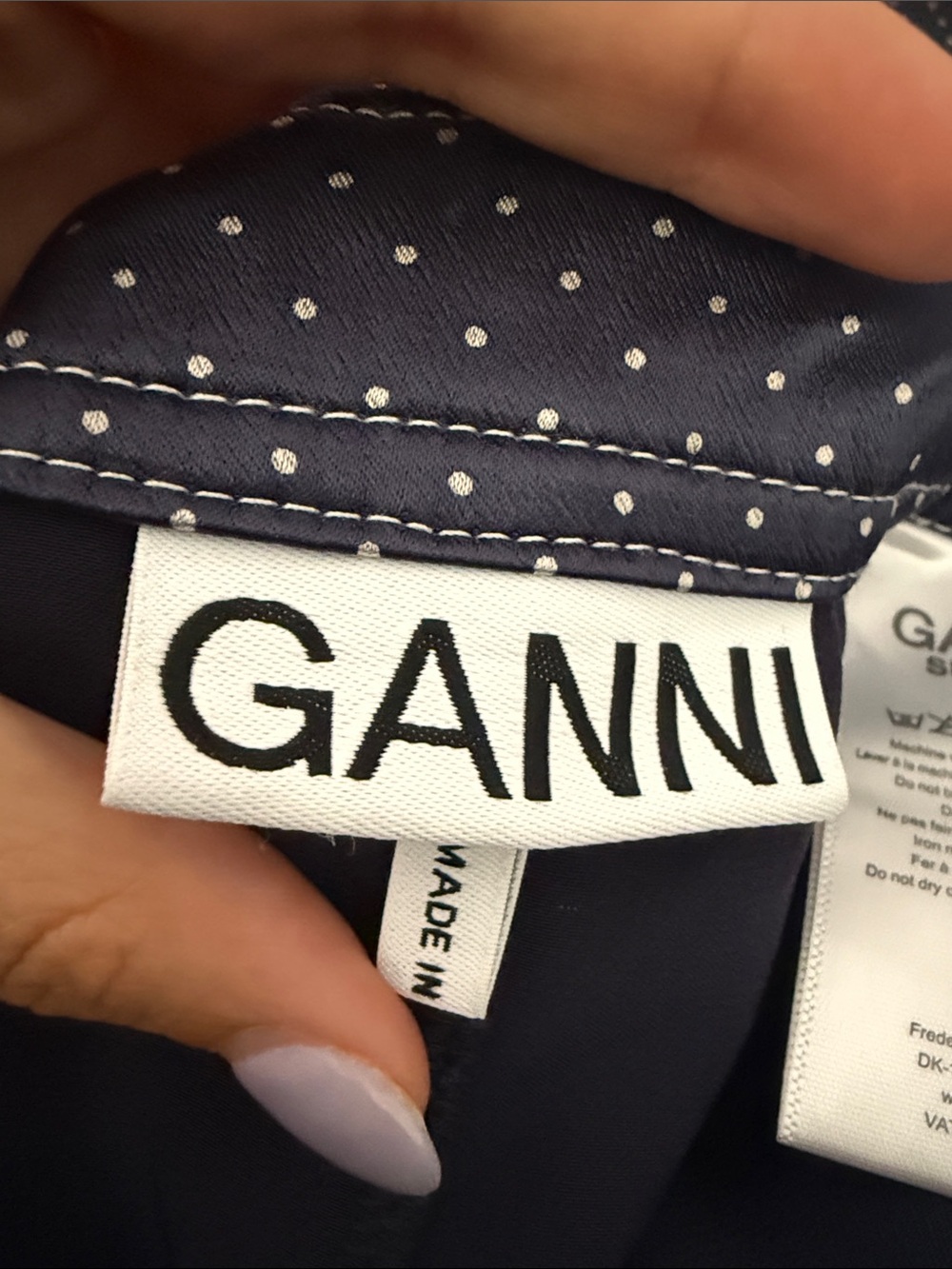 Ganni navy blue white polka dots skirts - Picture 8 of 11